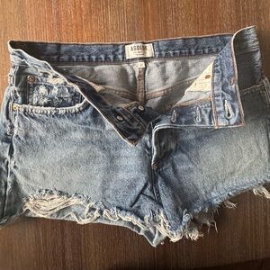 AGOLDE Los Angeles Premium Distressed High Rise Cutoff Denim Shorts Size 30